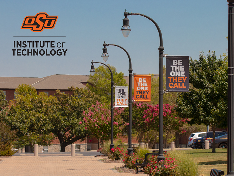 OSU IT lamp pole flags