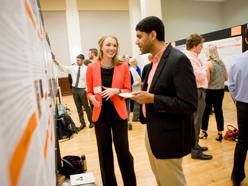 Students presenting posters