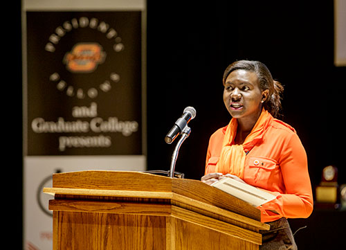 A graduate student participates in an annual research competition.